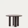 Mailen Round Table In Ash Wood Veneer With Dark Finish Ã 120 Cm | Kave Home -Quality Furniture Store T0300022MM51 1V01