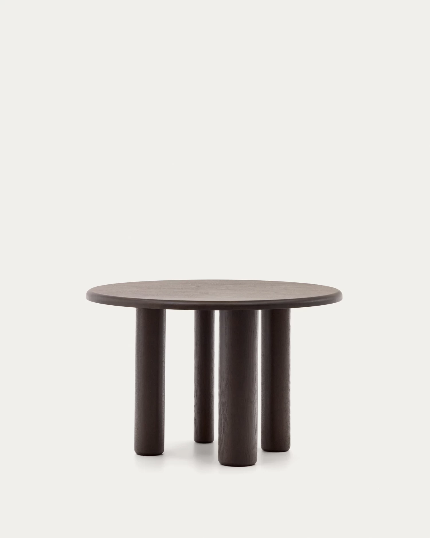 Mailen Round Table In Ash Wood Veneer With Dark Finish à 120 Cm | Kave Home 3 Mailen Round Table In Ash Wood Veneer With Dark Finish à 120 Cm | Kave Home