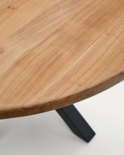 Argo Round Table In Acacia Solid Wood And Steel Legs With Black Finish Ã 120 Cm | Kave Home -Quality Furniture Store T0300039MM46 1D02