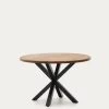 Argo Round Table In Acacia Solid Wood And Steel Legs With Black Finish Ã 120 Cm | Kave Home