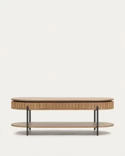 Licia Mango Wood Coffee Table With 1 Drawer With A Natural Finish And Metal 130 X 65 Cm | Kave Home