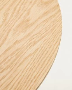 Watse Set Of 2 Side Tables In Oak Wood Veneer And Matte White Metal Ã 40 Cm/Ã 48 Cm | Kave Home -Quality Furniture Store T0500009RR05 1D02