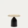 Liuva Round Side Table In Gold Metal And Matte Black Finish Ã 52 Cm | Kave Home -Quality Furniture Store T0500020RR01 1V01