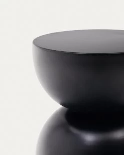 Rachell Metal Side Table With Glossy Black Painted Finish Ø 30.5 Cm -Quality Furniture Store T0500029RR01 1D02