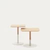 Watse Set Of 2 Side Tables In Oak Wood Veneer And Matte White Metal | Kave Home -Quality Furniture Store T0500039RR05 1V01