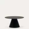 Wilshire Tempered Glass And Metal Coffee Table With A Matte Black Finish Ã 80 Cm | Kave Home