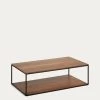 Yoana Coffee Table With Oak Walnut Veneer And Painted Black Metal Structure 110 X 60 Cm | Kave Home
