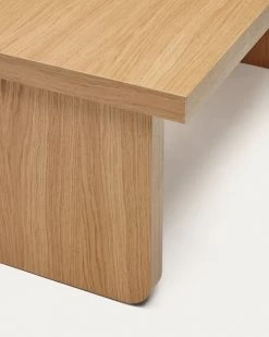 Oaq Coffee Table In Oak Wood Veneer With Natural Finish 82 X 60 Cm FSC Mix Credit | Kave Home -Quality Furniture Store T827ME89M040 1D01
