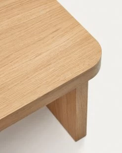 Oaq Coffee Table In Oak Wood Veneer With Natural Finish 82 X 60 Cm FSC Mix Credit | Kave Home -Quality Furniture Store T827ME89M040 1D02