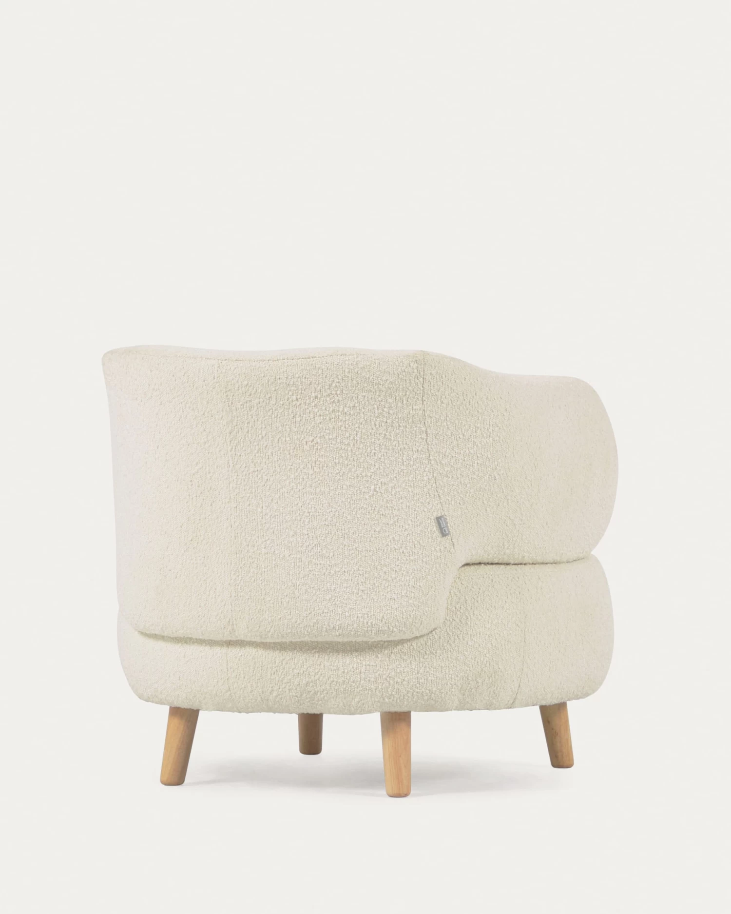 Luisa White Fleece Armchair With Solid Rubber Wood Legs. | Kave Home 9 Luisa White Fleece Armchair With Solid Rubber Wood Legs. | Kave Home - Image 7