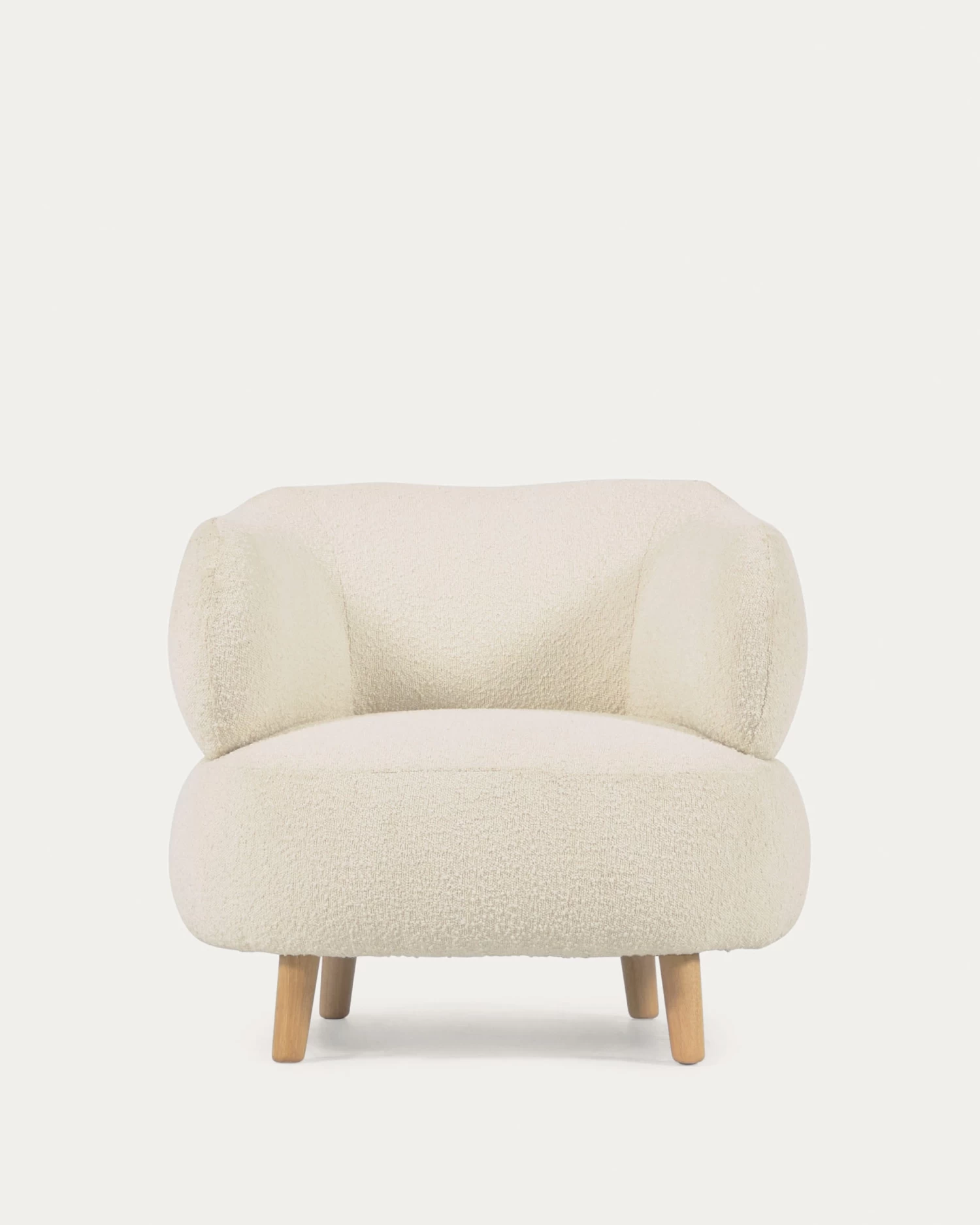 Luisa White Fleece Armchair With Solid Rubber Wood Legs. | Kave Home 10 Luisa White Fleece Armchair With Solid Rubber Wood Legs. | Kave Home - Image 8