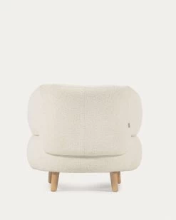 Luisa White Fleece Armchair With Solid Rubber Wood Legs. | Kave Home 19 Luisa White Fleece Armchair With Solid Rubber Wood Legs. | Kave Home -Quality Furniture Store YG0004J33 1V05