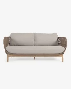 Catalina 3 Seater Sofa Made With Beige Cord And 100% FSC Solid Acacia Wood 170 Cm | Kave Home