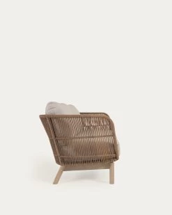 Catalina 3 Seater Sofa Made With Beige Cord And 100% FSC Solid Acacia Wood 170 Cm | Kave Home -Quality Furniture Store YG0195J12 1V03