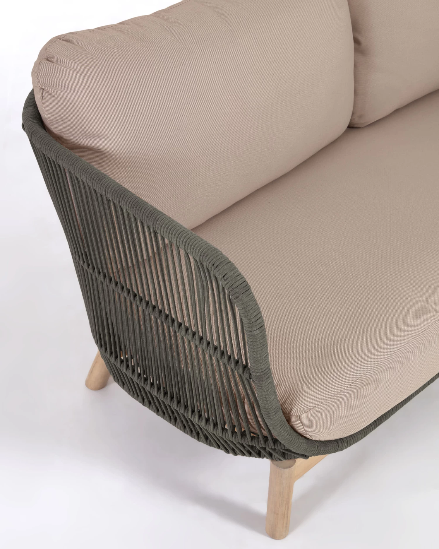 Catalina 3 Seater Sofa Made With Green Cord And 100% FSC Solid Acacia Wood 170 Cm | Kave Home 7 Catalina 3 Seater Sofa Made With Green Cord And 100% FSC Solid Acacia Wood 170 Cm | Kave Home - Image 5