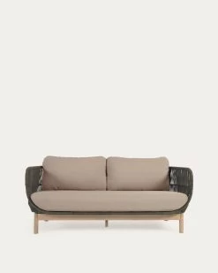 Catalina 3 Seater Sofa Made With Green Cord And 100% FSC Solid Acacia Wood 170 Cm | Kave Home