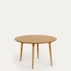 Oqui Extendable Oval Table With An Oak Veneer And Solid Wood Legs Ã 120 (200) X 120 Cm | Kave Home -Quality Furniture Store YG0233M46 1V01