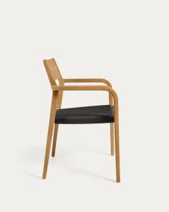 Better Stackable Chair In Solid Acacia Wood And Black Cord | Kave Home -Quality Furniture Store YG0253J01 1V02