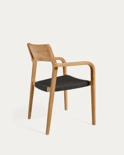 Better Stackable Chair In Solid Acacia Wood And Black Cord | Kave Home -Quality Furniture Store YG0253J01 1V03
